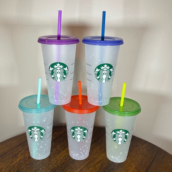 Starbucks | Other | Starbusks Color Changing Confetti Reusable 5 Cold Cups  Set | Poshmark